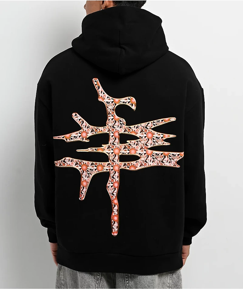 TH3M Royalty Rhinestone Black Hoodie