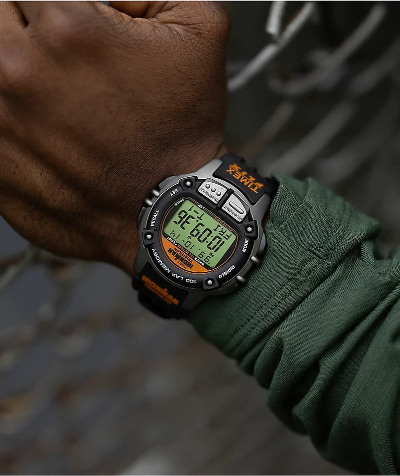 TIMEX IRONMAN Flix 100 Lap Black & Grey Digital Watch