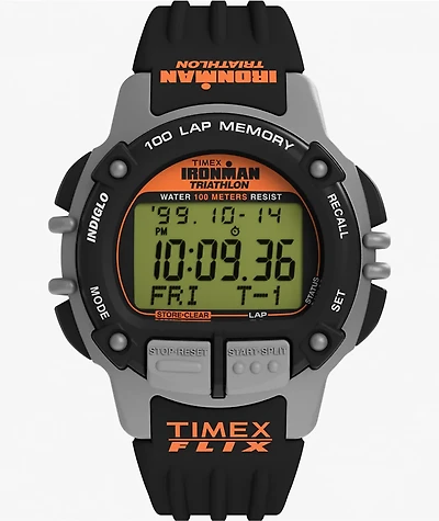 TIMEX IRONMAN Flix 100 Lap Black & Grey Digital Watch