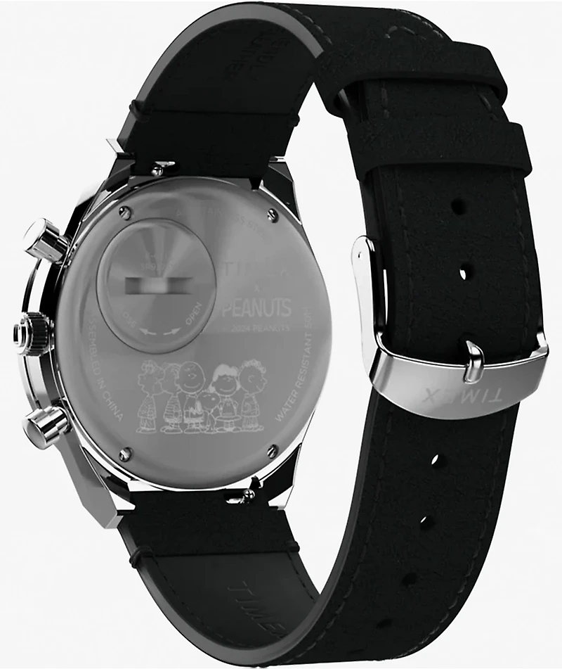 TIMEX x Peanuts Q Chrono Snoopy Silver & Black Analog Watch