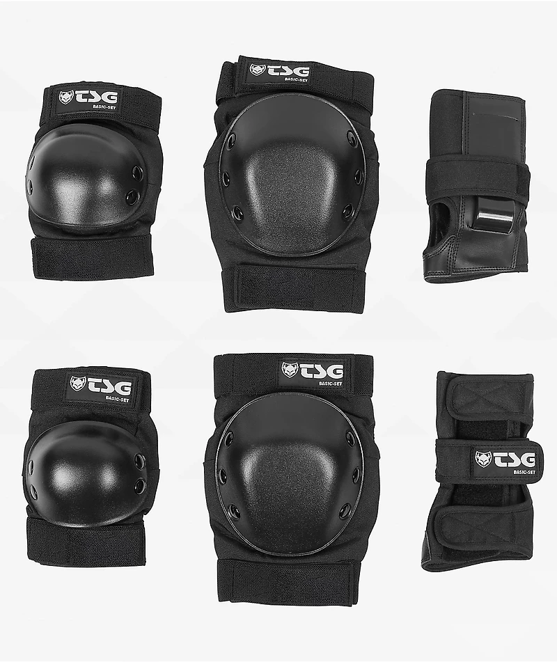 TSG Basic-Set 3 Pack Black Skate Pads
