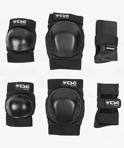 TSG Basic-Set 3 Pack Black Skate Pads