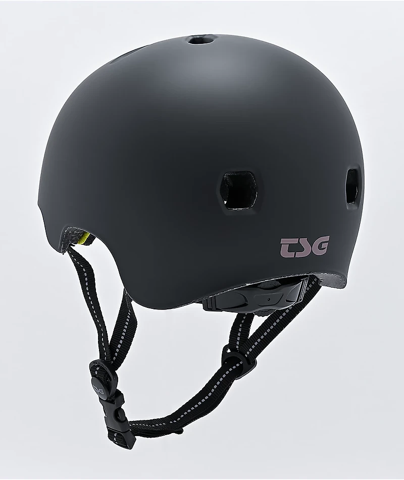 TSG Certified Meta Matte Black Skateboard Helmet