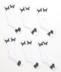 Tapout Comfort 6 Pack White Crew Socks