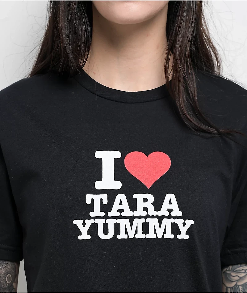 Tara Yummy I Love Tara Yummy Black T-Shirt