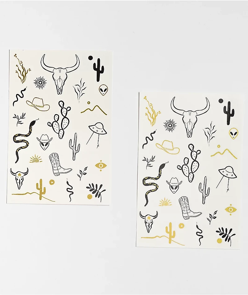Tattly Wild West Metallic Temporary Tattoo Sheet