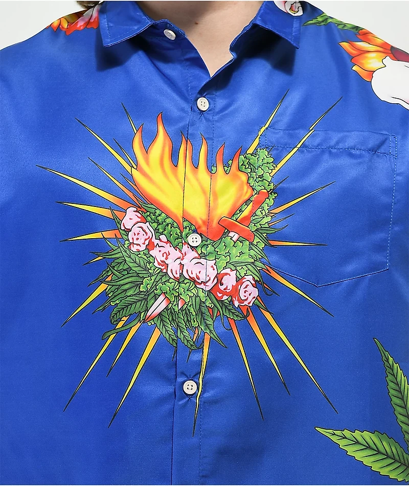 Tealer Romeo Blue Short Sleeve Button Up Shirt