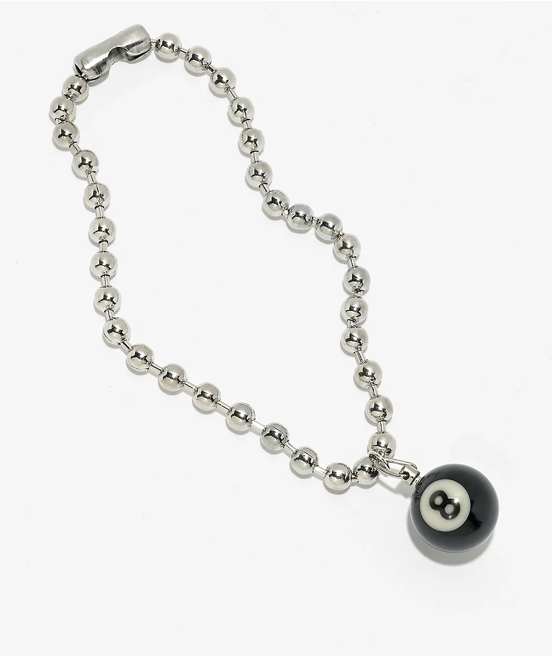 Teen Hearts 8-Ball 7" Silver Beaded Necklace