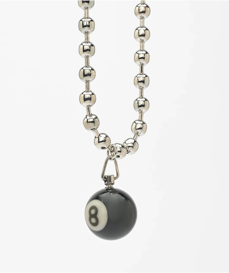 Teen Hearts 8-Ball 7" Silver Beaded Necklace