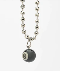 Teen Hearts 8-Ball 7" Silver Beaded Necklace