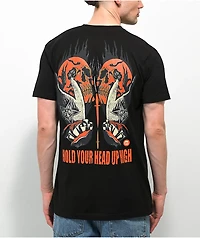 Teen Hearts Head Up Black T-Shirt