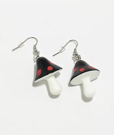 Teen Hearts Poison Shrooms Black Earrings