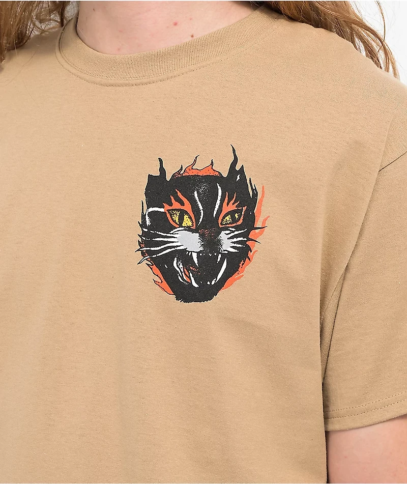 Teen Hearts Tattoo Hell Cats Tan T-Shirt
