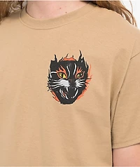 Teen Hearts Tattoo Hell Cats Tan T-Shirt
