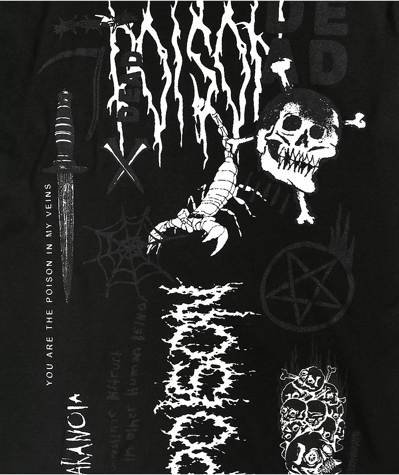 Teen Hearts Tattoo Poison Black T-Shirt