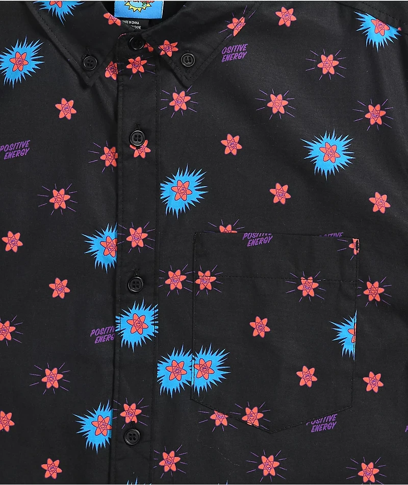 Teenage Positive Energy Black Short Sleeve Button Up Shirt