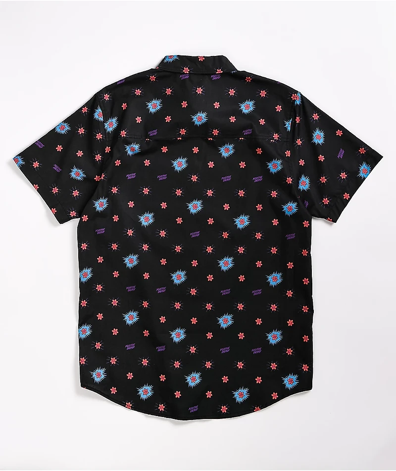 Teenage Positive Energy Black Short Sleeve Button Up Shirt