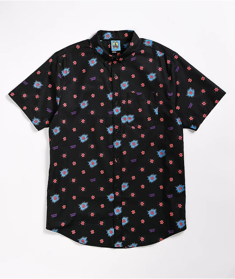 Teenage Positive Energy Black Short Sleeve Button Up Shirt