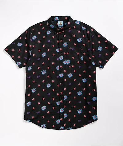 Teenage Positive Energy Black Short Sleeve Button Up Shirt