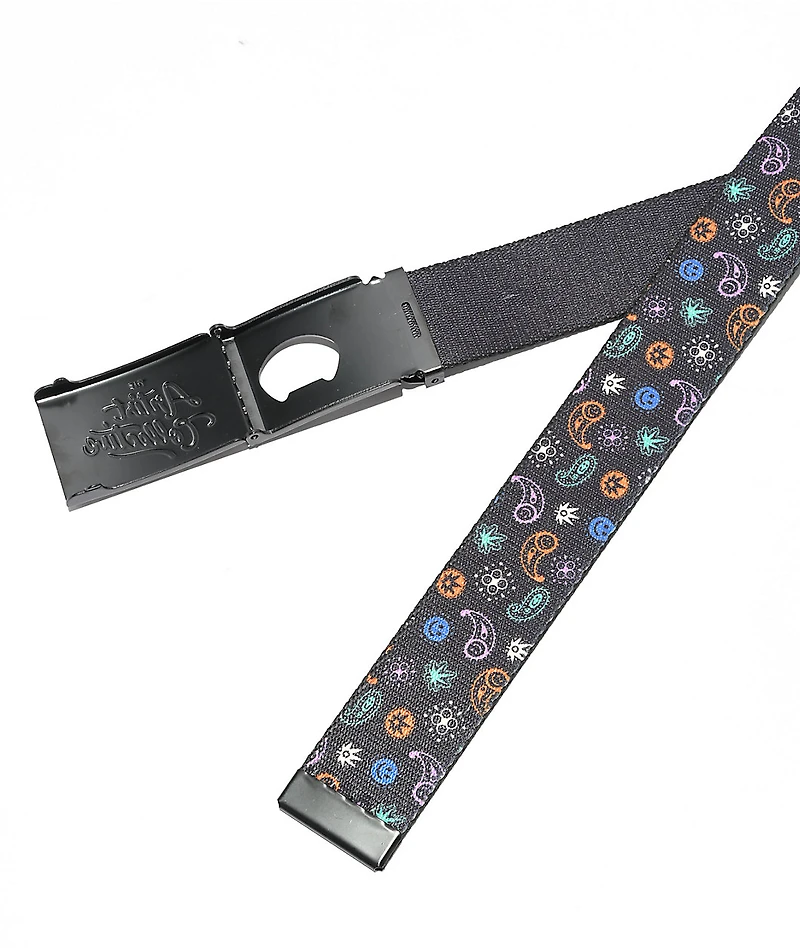 The Artist Collective Party Patterns Black Reversible Web Belt