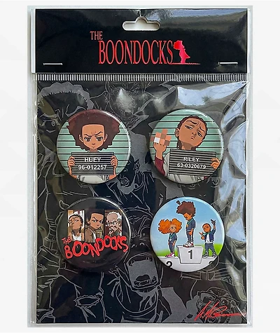The Boondocks 4 Pack Buttons