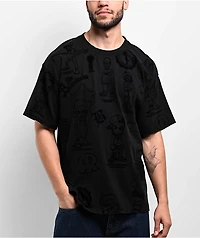 The Boondocks Collage All Over Print Grey Wash T-Shirt