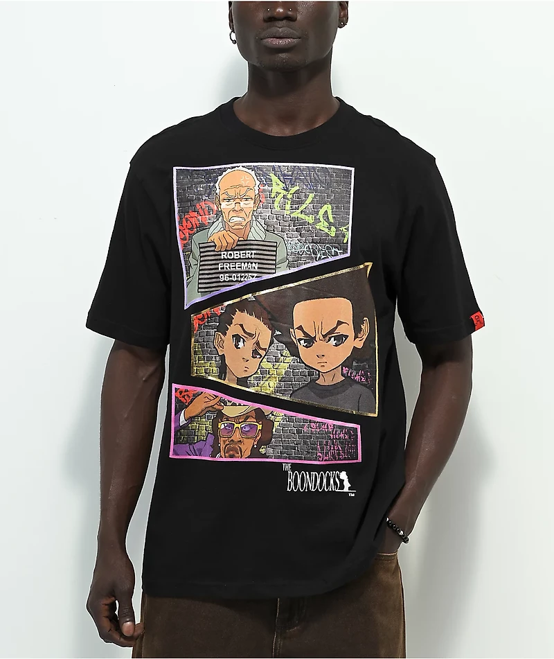 The Boondocks Comic Strip Black T-Shirt