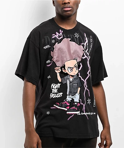 The Boondocks Huey Freeman Black Wash T-Shirt