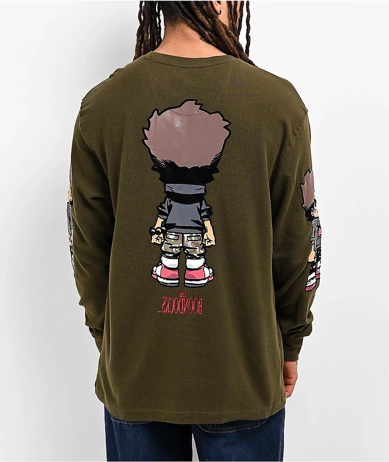 The Boondocks Huey Green Long Sleeve Thermal T-Shirt