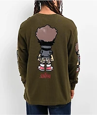 The Boondocks Huey Green Long Sleeve Thermal T-Shirt