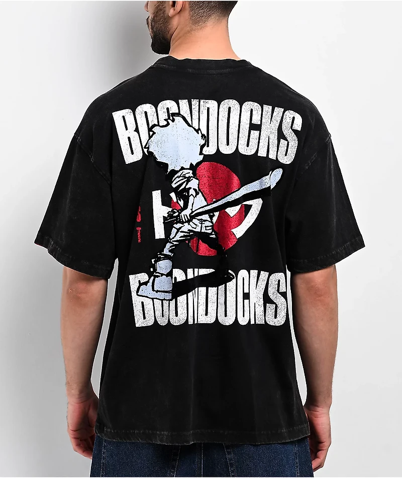 The Boondocks Huey Samurai Acid Wash Black T-Shirt