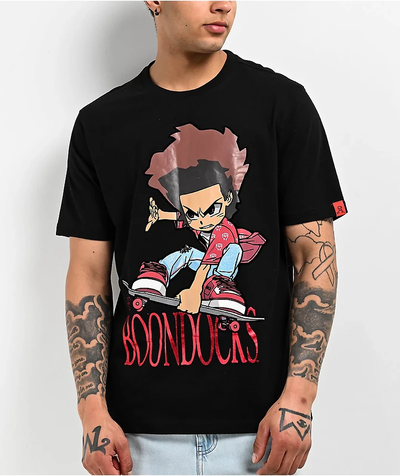 The Boondocks Huey Skate Champ Black T-Shirt