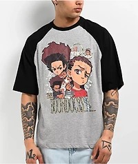 The Boondocks Making Money Black & Grey Raglan T-Shirt
