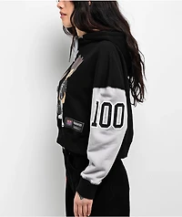 The Boondocks Riley & Huey Black Grey Crop Hoodie