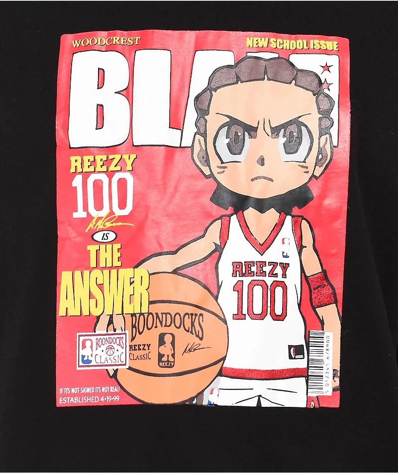The Boondocks Riley Basketball Cover Black T-Shirt