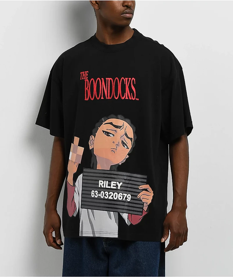 The Boondocks Riley Mugshot Black T-Shirt