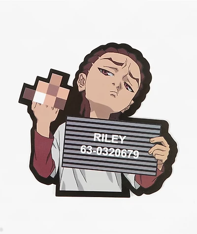 The Boondocks Riley Mugshot Sticker