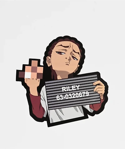 The Boondocks Riley Mugshot Sticker