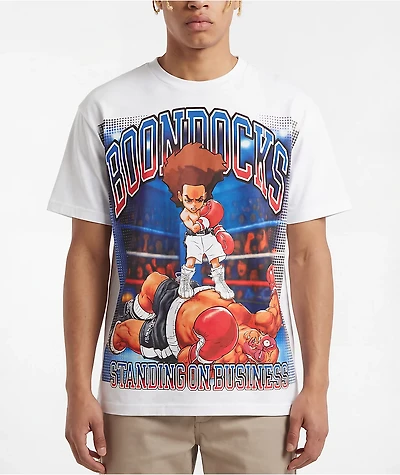 The Boondocks Standing On Business White T-Shirt