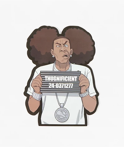 The Boondocks Thugnificent Mugshot Sticker