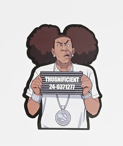 The Boondocks Thugnificent Mugshot Sticker