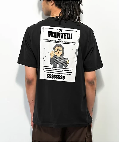 The Boondocks Wanted Riley Black T-Shirt