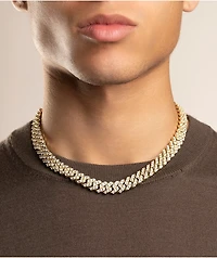 The Gold Gods 12mm Straight Edge Cuban Chain Necklace