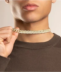 The Gold Gods 12mm Straight Edge Cuban Chain Necklace
