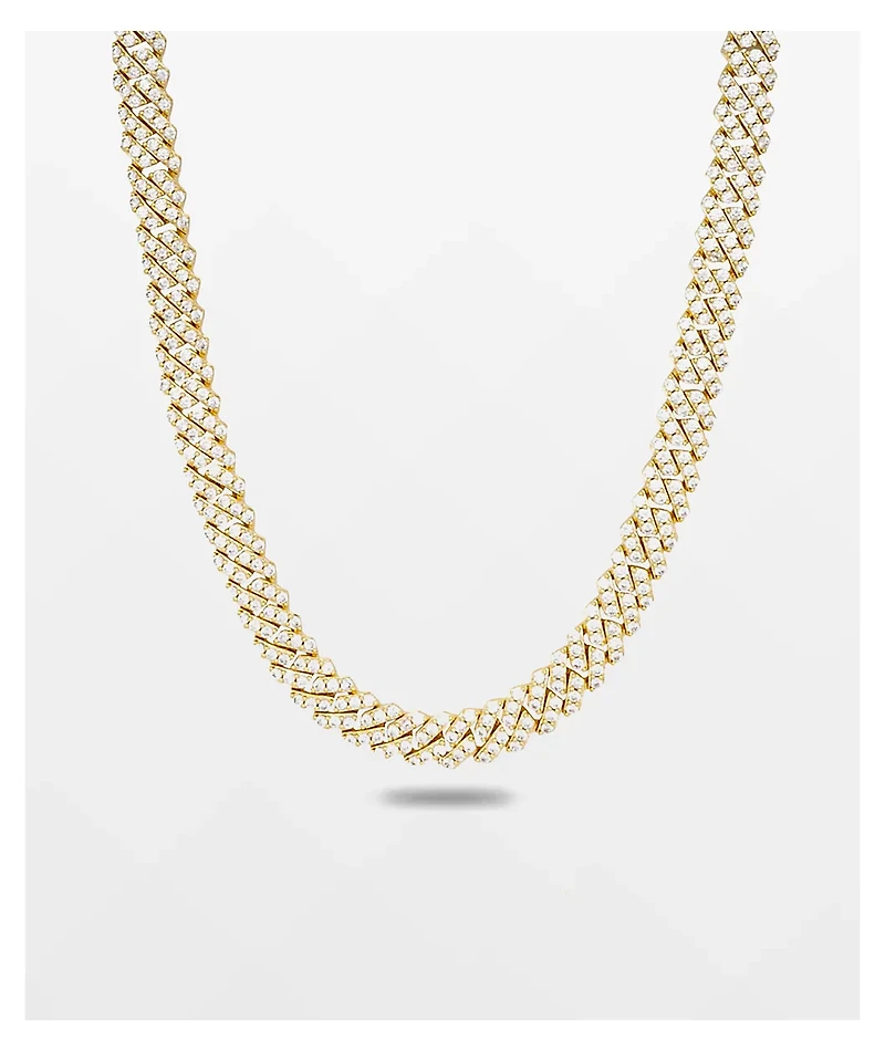 The Gold Gods 12mm Straight Edge Cuban Chain Necklace