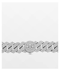 The Gold Gods 18" 3 Row Diamond White Gold Cuban Chain Necklace