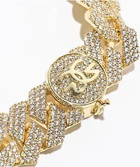 The Gold Gods 3 Row 18" Diamond Gold Cuban Chain Necklace