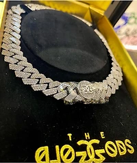 The Gold Gods 3 Row 18" Diamond Gold Cuban Chain Necklace
