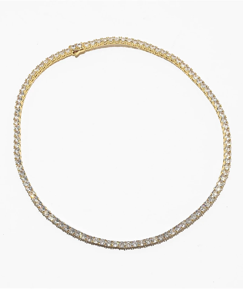 The Gold Gods 4mm 18" Gold Tennis Chain Necklace