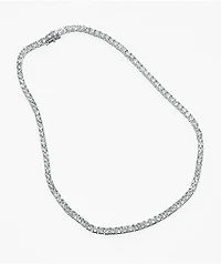 The Gold Gods 4mm 18" White Gold Tennis Chain Necklace